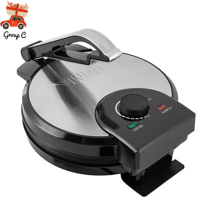 1200W Rund Roti Maker Schwarz Silber Hersteller Temperatur Einstellbar 200-260°C