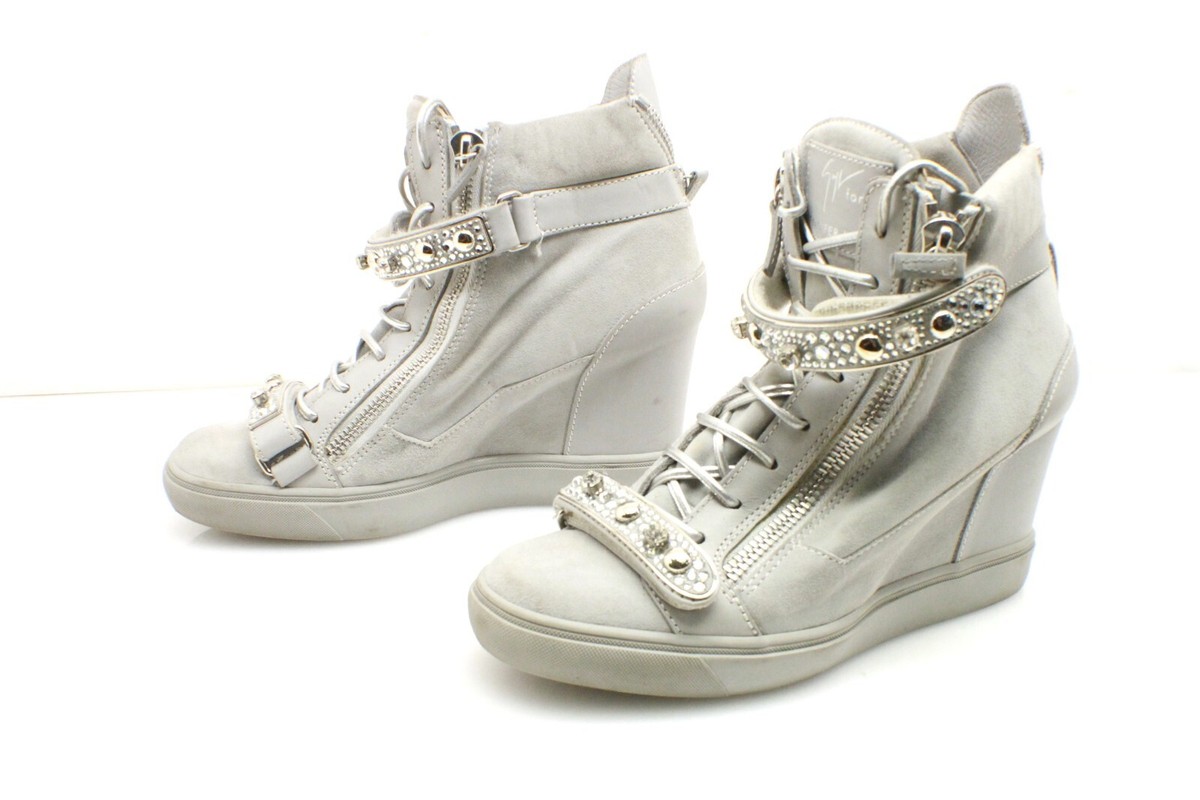 Jennifer Lopez Giuseppe Zanotti Tiana Rhinestone Wedge sneakers 42 