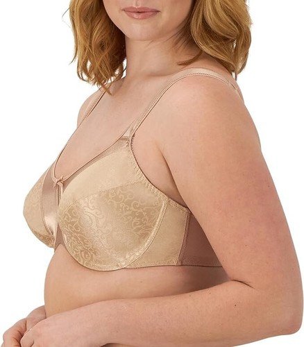 Bali Satin Tracings Underwire Minimizer Bra 36D Light Blue 3562 Full Coverage - Picture 4 of 15