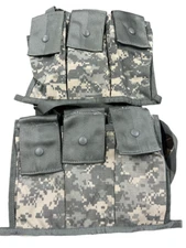 LOT OF 2 US Army Military MOLLE II Ammo 6 Mag Bandoleer ACU Digital Camo Pouch
