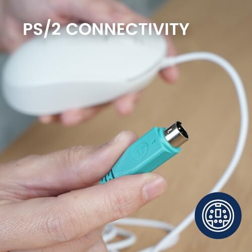 PERIMICE-222PW Wired PS/2 Optical Mouse - Long 5.9 Ft Cable - Optical 1200/16... - Picture 4 of 10