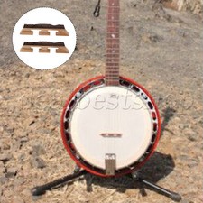 2 x Standard Wood Banjo 4 Strings Bridge Accessories 3x0.22x0.63inch