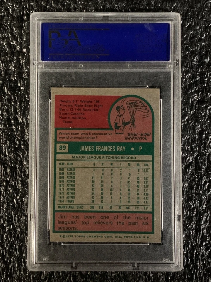 1975 Topps Mini #89 Jim Ray PSA 9 - Image 2 of 2