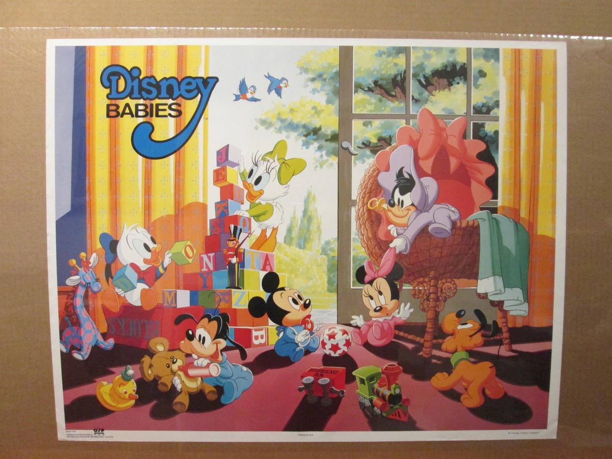 【昭和レトロ】【廃盤】【未使用】ディズニーベビー　壁飾り ウォールデコレーション Vintage Disney Babies poster mickey & friends 6467 | eBay