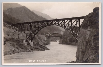 1910s RPPC BC Canada Cisco RR Bridges Fraser Canyon CPR & CNR Railroads Postcard
