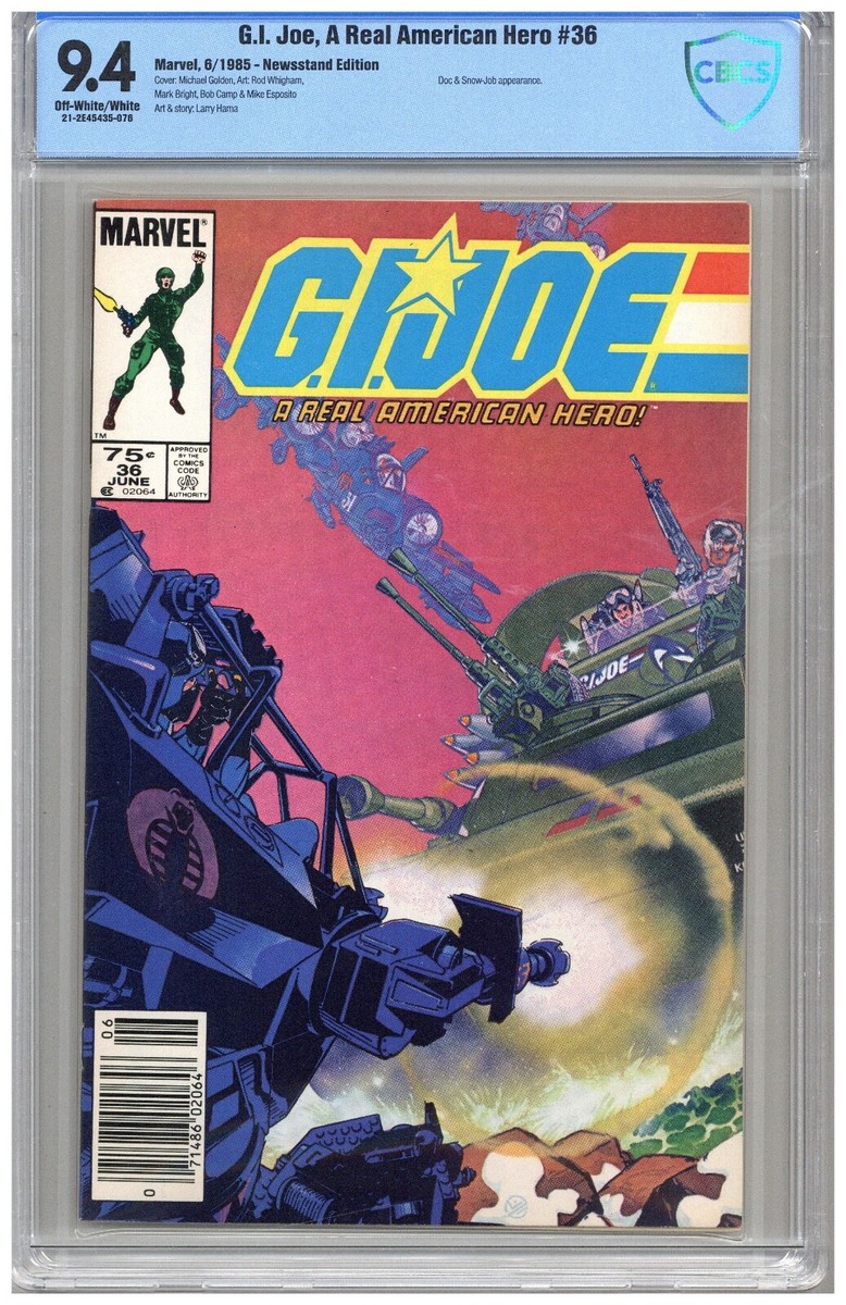 ジーアイジョー G.I. Joe, A Real American Hero # 36 CBCS 9.4 NM Off white/wht pgs