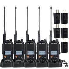 5Pack Retevis A1 5W GPS IP67 Analog 2200mAh Ham Radio Walkie Talkies for Outdoor