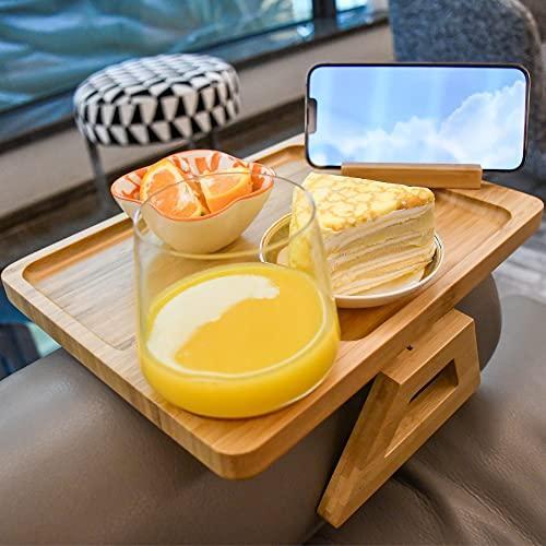 NAVREX Couch Arm Tray Table Clip on Sofa Arm, Coffee Table Tray for Coffee and