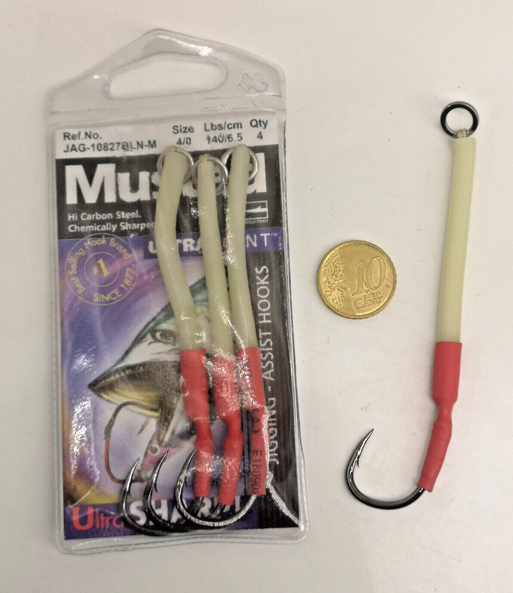 Hameçons Assist Hooks MUSTAD Jigging, Taille 4/0, 6.5 Cm, Lot De 4, Neufs