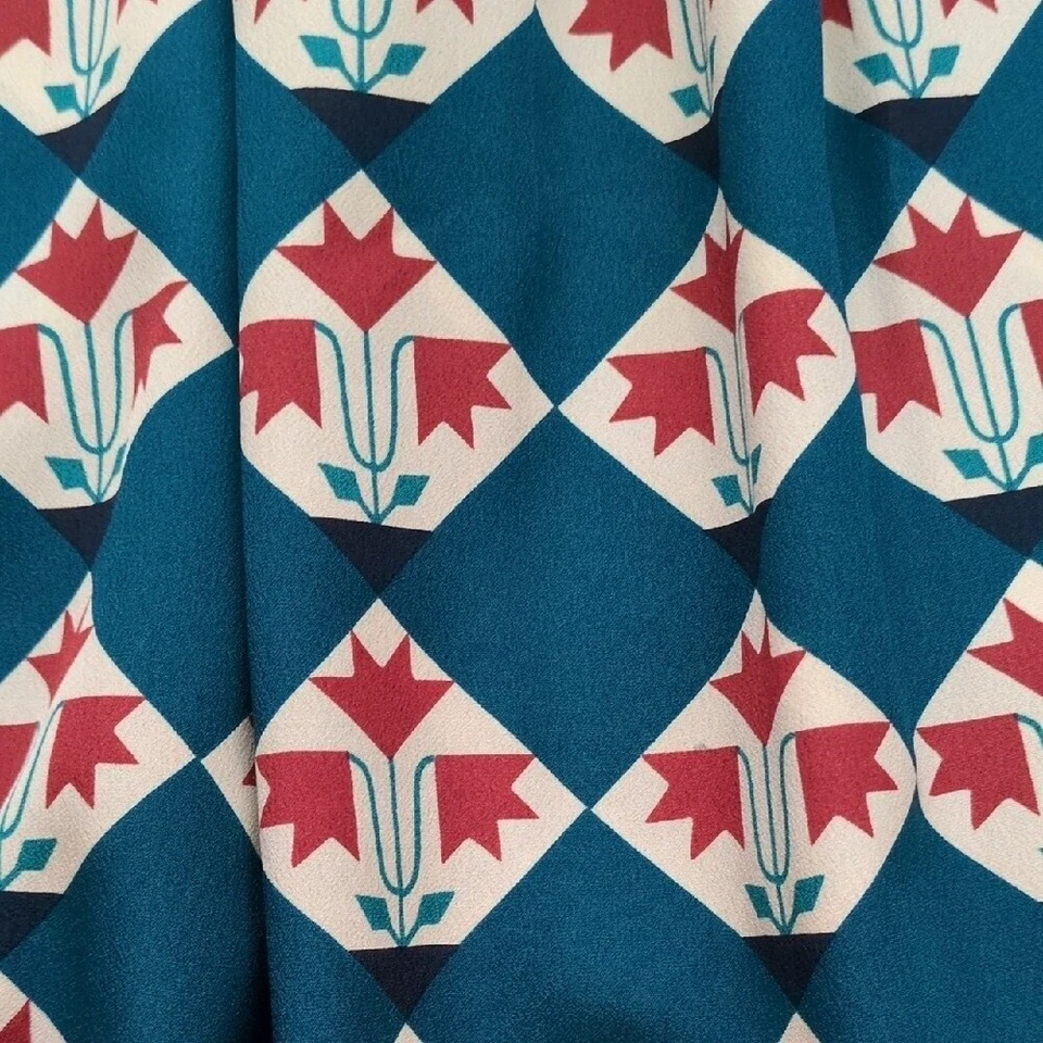 Camisa y falda vintage de los 80 Halston III con botones - verde azulado y rojo a cuadros - 10 Foto 4 de 4