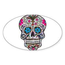 CafePress Glitter Sugar Skull Sticker Sticker Oval  1930152532 