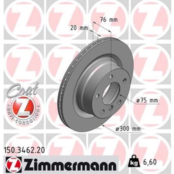 Zimmermann 2X Bremsscheibe Hinten Ø300 Mm FüR BMW 1Er Cabriolet E88 118I 118D-image