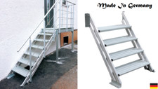 Outdoor Aluminum Stringers Handrail Landing Straight Stairs + Landing 5-Step Kit