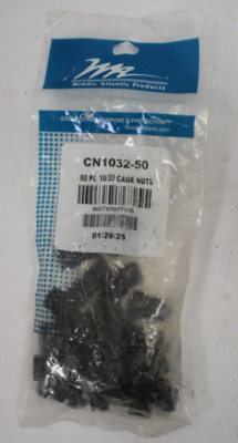 Middle Atlantic #10/32 Cage Nuts CN1032-50 50 Pack Hardware Set Black Finish