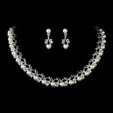 Bridal Wedding Prom Fashion Jewelry Set Crystal Rhinestone Pearl Sophisticated