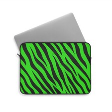 Neon Green Zebra Laptop Sleeve