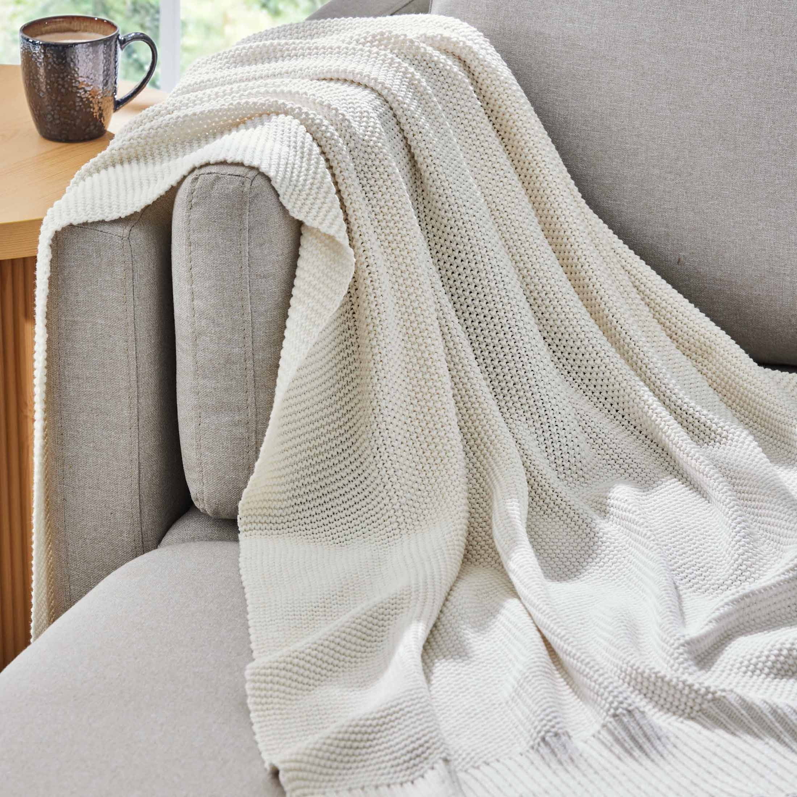 Better Homes and Gardens, Chunky Knit Papyrus Throw,Cotton-Blend,50