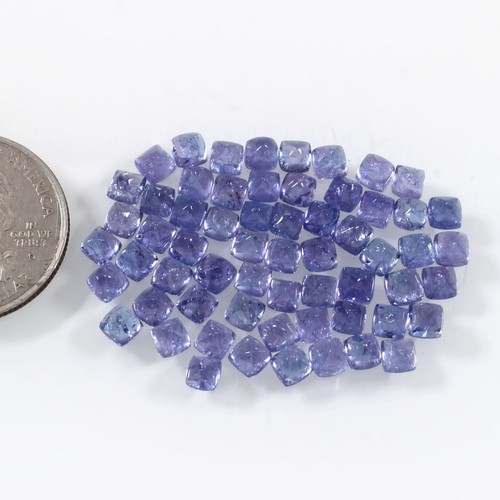Lot De 5 Cabochons En Tanzanite Naturelle AAA+++ Polis - Pierres Précieuses Bleues/vertes - Vrac