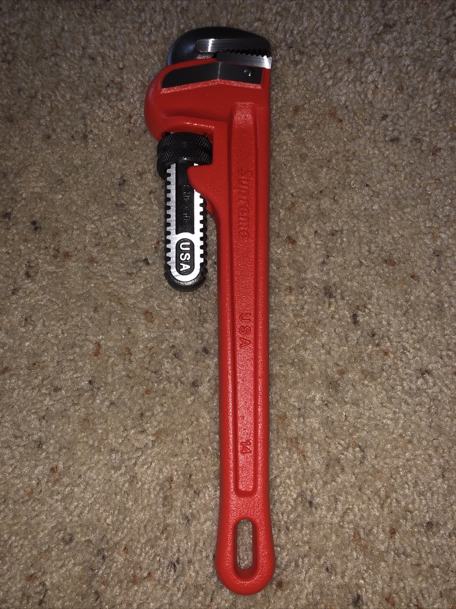 Supreme Ridgid Pipe Wrench Red **In Hand** **Ships FAST** | eBay