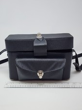 VINTAGE 1950S BLACK CAMERA BAG GOTH GRUNGE PURSE RETRO CAMERA CASE MID MOD CASE