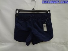 Old Navy Girls Medium Navy Blue Dolphin-Hem Board Shorts With Drawstring