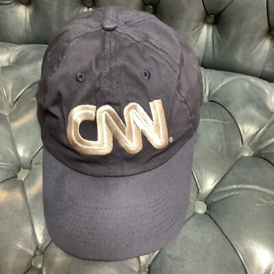 Vintage 1990's CNN Headline News Network  Embroidered Navy White Cap Perrin