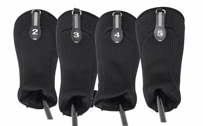 PACIFIC GOLF CLUBS NEW THICK NEOPRENE BLACK HYBRID HEAD COVERS 2 3 4 5 COMPLETE GOLF CLUB FULL SET