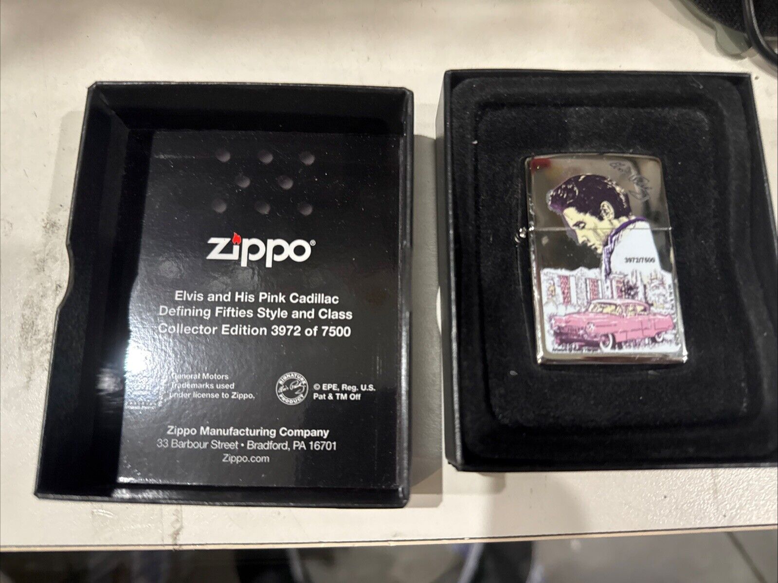 ZIPPO 2009 ELVIS PRESLEY PINK CADILLAC LIMITED EDITION LIGHTER UNFIRE IN BOX C13