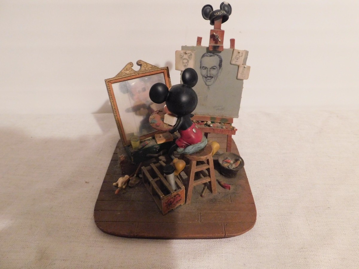 Mickey Mouse Painting Walt Disney Figurine Statue RARE! | eBay
