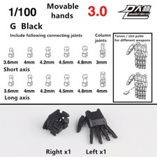 D.L fully movable hands 3.0 for 1/100 MG RX-78-2 Sazabi Strike G black