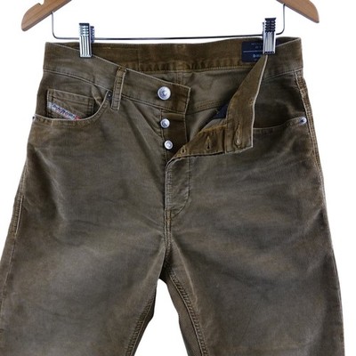 Diesel D-Macs Straight Corduroy Pants Mens W28 L32 Tan Brown 069XQ Stretch