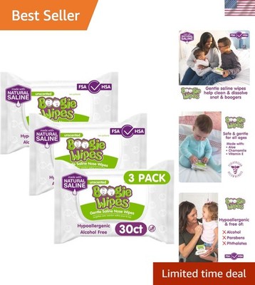 Fragrance-Free Saline Wipes for Face & Body - Perfect for Baby, 90 Count Pack