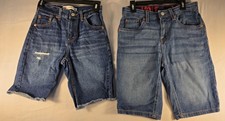 Boys Sz 12 Levis 511 Slim  Reg Fit Denim Shorts Blue Mid Rise  Raw Hem 24W 26W
