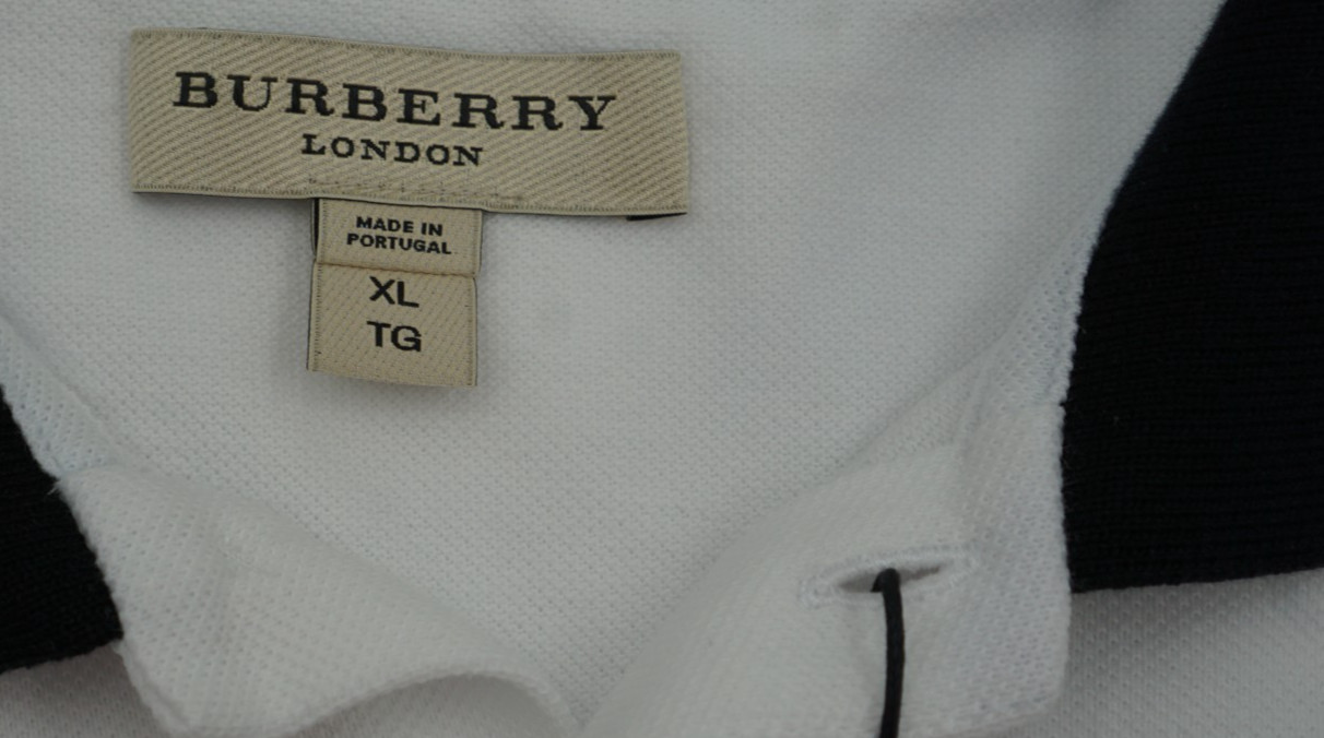 Men Burberry Polo Shirt Casual Pullover Atkins White Size XL US44 image 3