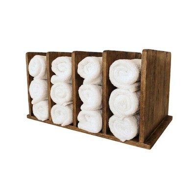 Towel Organizer for Closet: Wooden Bathroom & Cabinet Under Sink Towel Storag...