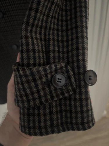 Mens Officine Generale houndstooth wool coat size small S 46 image 3
