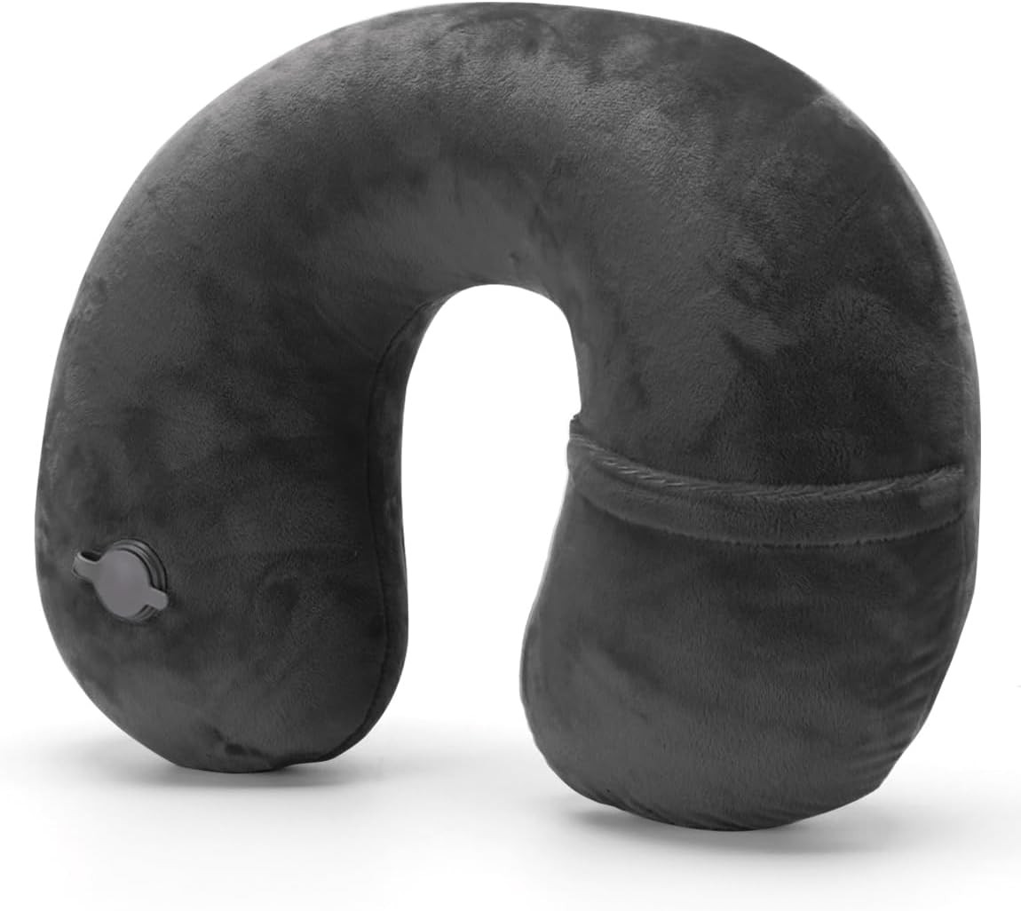 Inflatable Airplane Pillow, Neck Travel Pillows - Compact Portable Head and Neck