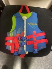 Speedo Kids PFD Life Jacket Vest, Green/Blue - Surfboards, 33-50 lb 14-24kg 