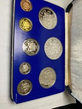 BARBADOS PROOF set 8 coins 1975. 10 dollars and 5 dollars SILVER