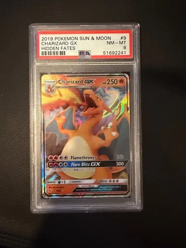 Pokemon 2019 Charizard GX 9/68 Hidden Fates PSA 8