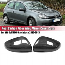 Für VW Golf MK6 Schrägheck 2010–2013 Echte Carbon Spiegelkappen Spiegelgehäuse