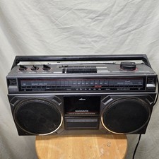 VTG Magnavox D 8140 Boom Box Radio/Cassette Dual Mic 4 Way Speaker READ DESCRIP 