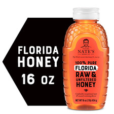 Nature Nate's Florida Honey: 100 Pure, Raw and Unfiltered Honey - 16 fl oz Glut