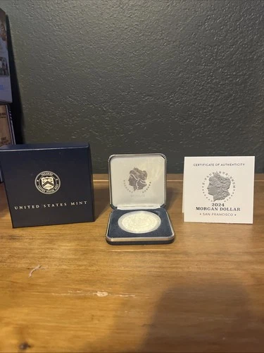 2024-S $1 Proof Peace Silver Dollar w/ Box, OGP &COA