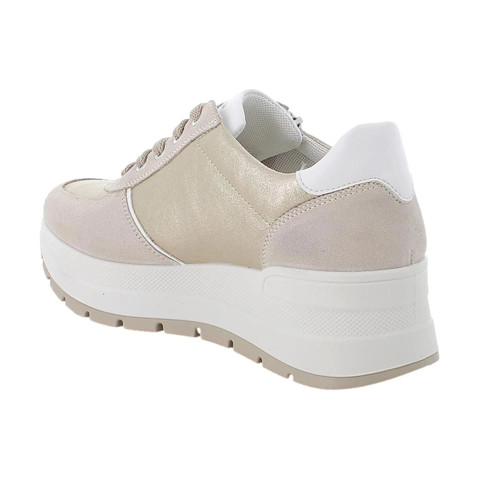 IGI&CO SCARPE SNEAKERS CON ZEPPA DONNA BEIGE ORO 1157111 DAL 35 AL 41 PLATFORM foto 3