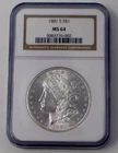 1881-S Morgan Silver Dollar $1 NGC MS64 Brilliant Uncirculated BU Nice Luster