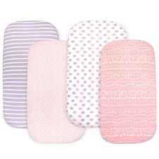 3-Pack Organic Cotton Bedside Sleeper Bassinet Sheets Soft Breathable Fitte...