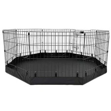 Pet Playpen Bottom Pad for 24 Inch 8 Panels Octagon Metal Exercise Pen Black Wat