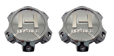 2 PACK - HC-6007 Hostile Chrome Wheel Center Cap