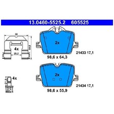 Satz Bremsbeläge 24210868 Bremsklötze hinten für BMW 4-er G22 G23 Gran G26 I4